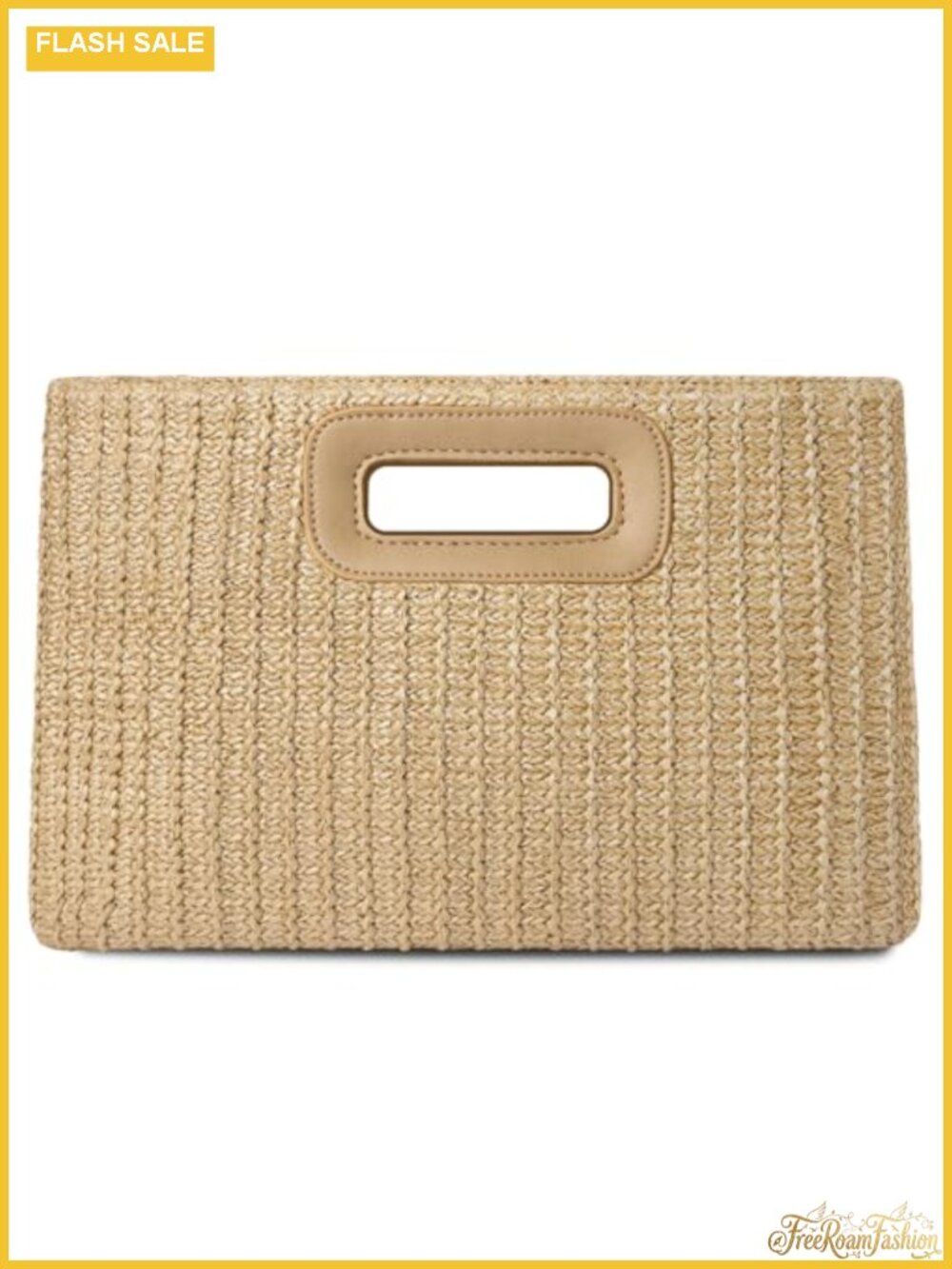 Handwoven Straw Clutch Purse with Detachable Gold Chain, Evening Bag Women